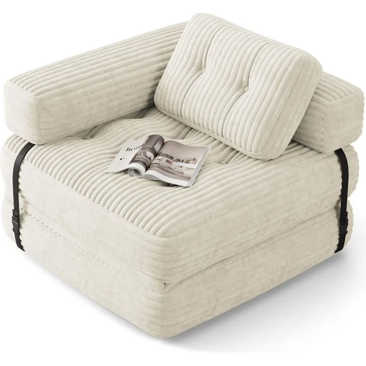 Bealife 1,5-Sitzer Klappbares Sofa, Relaxsessel Indoor-Lazy mit Armlehnen