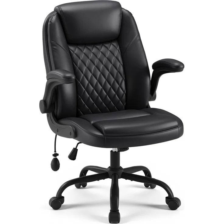 MALOL Bürostuhl Ergonomisch, Office Chair, Homeoffice Chefsessel Stuhl höhenverstellbar 105–125° Wippfunktion, Höhenverstellbarer Schreibtischstuhl mit Luft-Lendenstütze, bürostühle für Büro, Schwarz