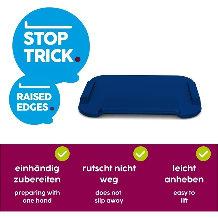 Ornamin Frühstücksteller Esshilfe, Einhandhilfe für motorische Einschränkungen, antirutsch, bruchfest