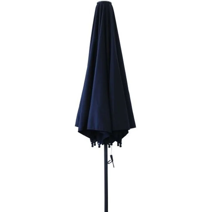 LECO Aluminium Sonnenschirm rund 3m, Gestell anthrazit, Bespannung blau – Bild 2