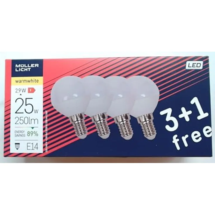 Müller-Licht LED Tropfenform E14, 3W ersetzt 25 W, warmweißes Licht, hohe Farbwiedergabe, lange Lebensdauer