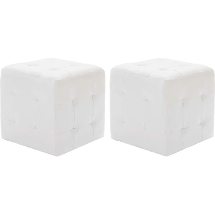 vidaXL Pouf 2 Stk. Weiß 30x30x30 cm Kunstleder 278389