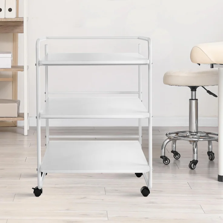 CLP Gerätewagen PL902 mit Rollen und drei Ablageflächen,weiß – Bild 3