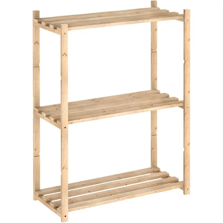 Astigarraga Kit Line Standregal Vorratsregal "Natura" mit 3 Etagen, Vollholz, Standregal, Bücherregal