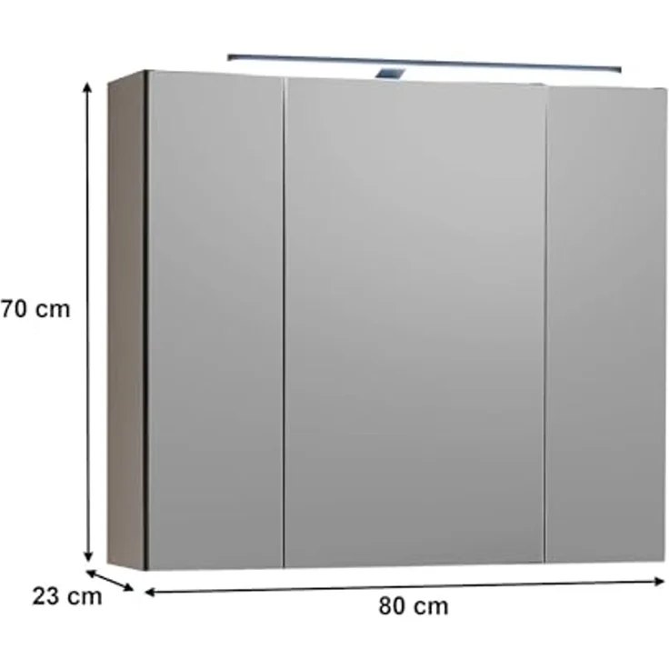 moebel-dich-auf Badezimmerspiegelschrank VENEZIA (Badezimmer Spiegelschrank in kaschmir 80 cm breit) – Bild 3