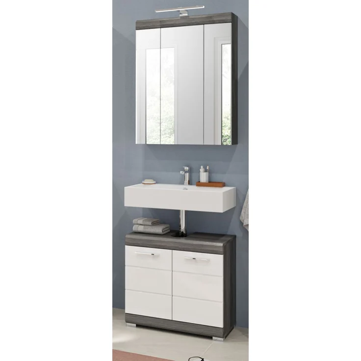 Badezimmer Spiegelschrank Shawn in Rauchsilber grau 60 x 79 cm – Bild 3