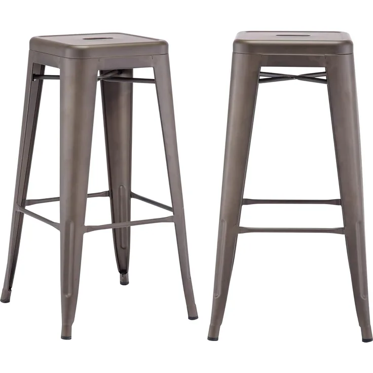 2X Eisen Barhocker Metall Farbauswahl Barstuhl Robust Und Zeitlos ++Industry Design++ Duhome 665D, Farbe:matt/metallic braun, Material:Metall