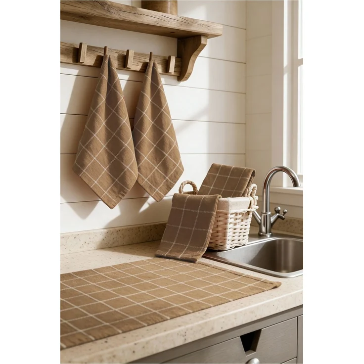 Hermia Concept '10Lu-Almanpecete-Bej' Geschirrtuch-Set (10-teilig), Beige, 50 x 70 cm