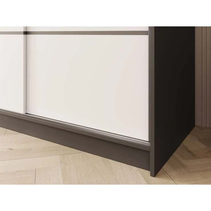 Schiebetürenschrank Schrank Nr. 445 in Schwarz- Weiss matt 200 x 215 x 58 cm – Bild 2