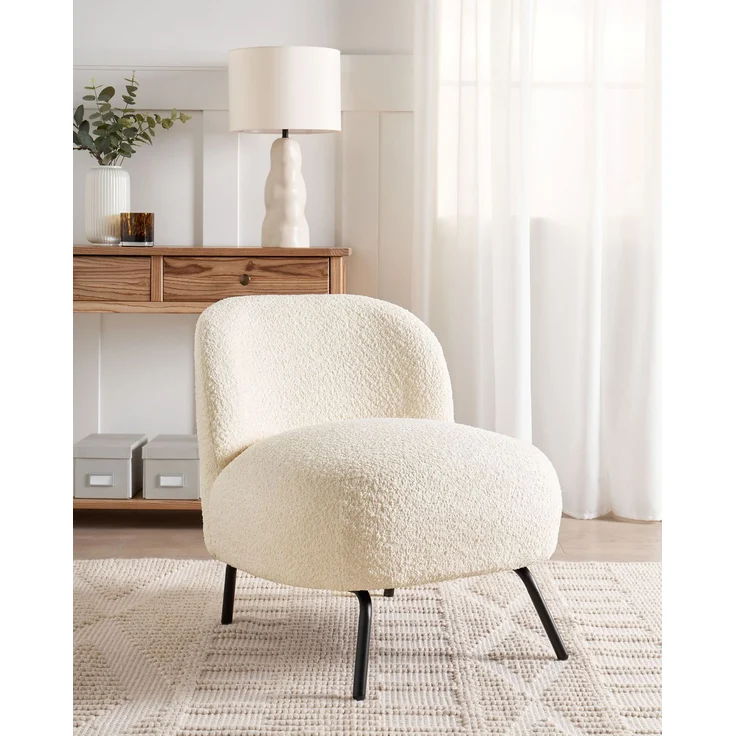 Sessel KUMLA Bouclé Cremeweiß – Bild 3