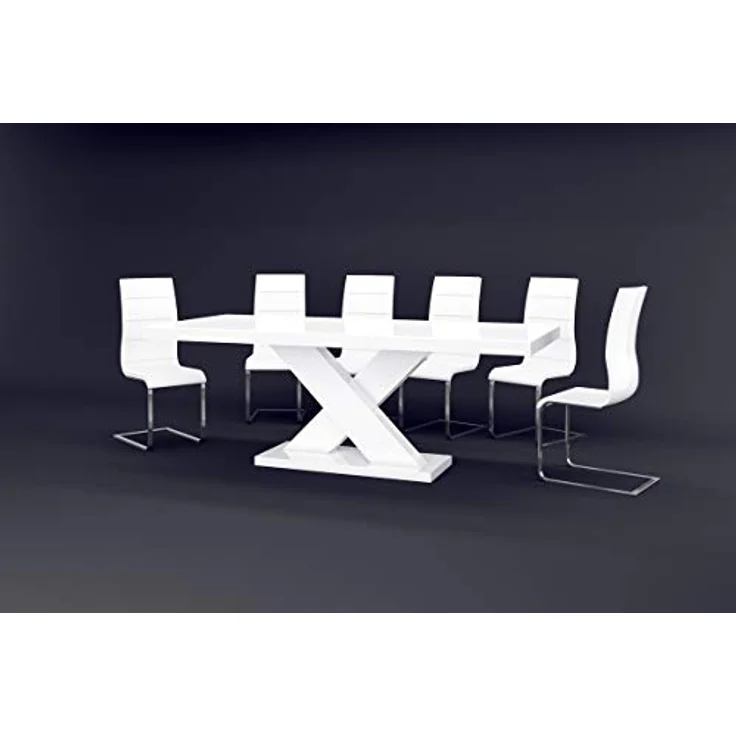 designimpex Esstisch Design Tisch HE-888 Weiß Hochglanz ausziehbar 160 bis 210 cm – Bild 9
