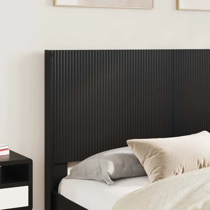 vidaXL Bettgestell mit Stauraum und Kopfteil Schwarz 135 x 190 cm 3414118 – Bild 3
