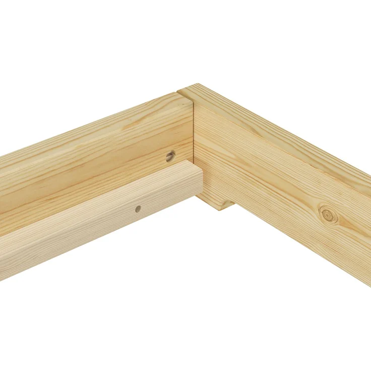 Stabiles Gästebett extra niedriges Bettrahmen Futonbett 120x200 Kiefer klar lackiert V-60.47K-12ohne Zubehör – Bild 9