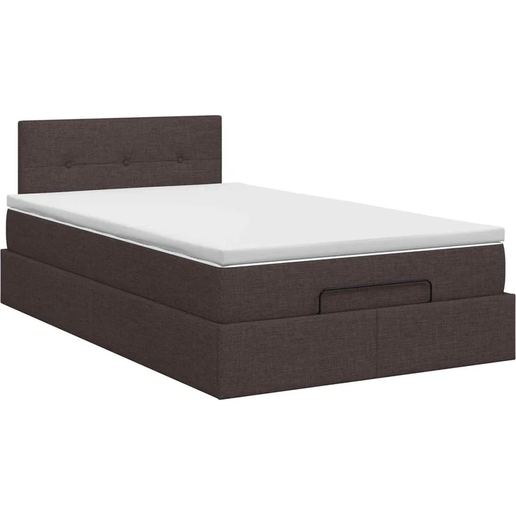 vidaXL Ottoman Bett mit Matratze Dunkelbraun 120 x 190 cm Stoff 3456312 – Bild 5