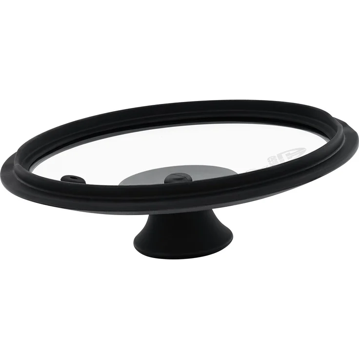 Glasdeckel mit Silikonrand, Ø 16 cm, Schwarz – Bild 4