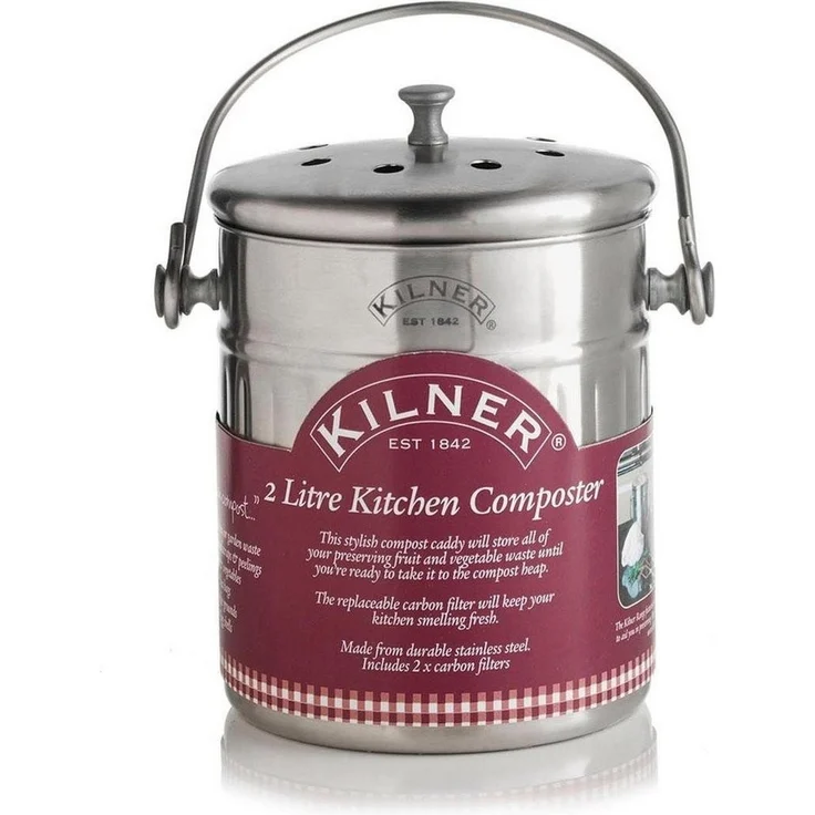 KILNER Biomülleimer "Küchen-Komposter", inkl. 2 Kohlefilter, 2 Liter – Bild 1