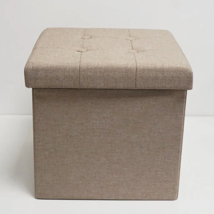 style home Sitzhocker mit Stauraum faltbare Sitzwürfel (Sitztruhe aus Leinen), gepolstert Sitzbank Fußhocker für Wohnzimmer Schlafzimmer – Bild 2