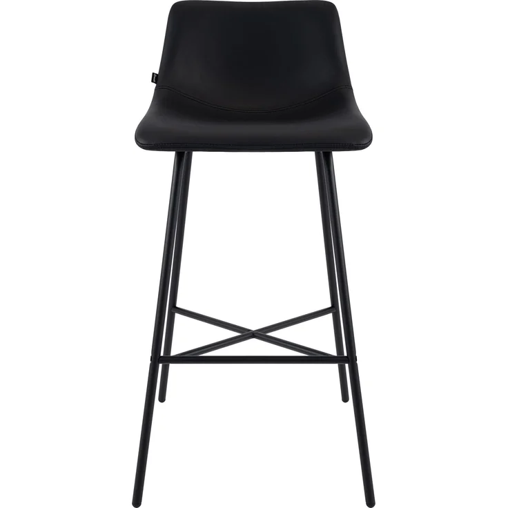 CLP Barhocker Altona gepolstert mit Rückenlehne und Fußstütze Metallgestell schwarz,schwarz Kunstleder – Bild 4