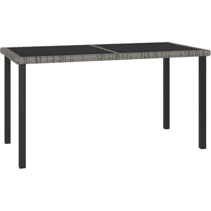 vidaXL Garten-Esstisch Grau 140x70x73 cm Poly Rattan 315118