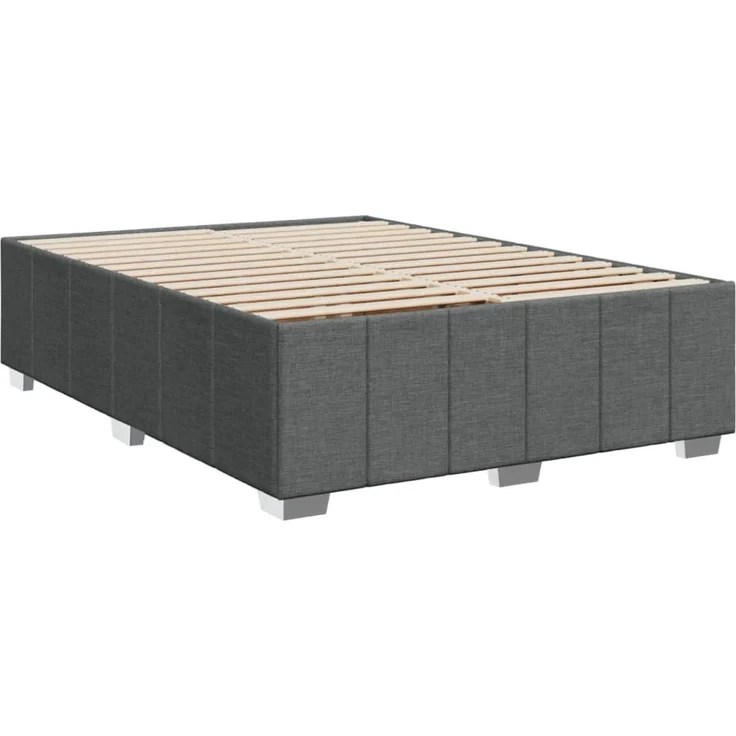 vidaXL Boxspringbett mit Matratze Dunkelgrau 140x200 cm Stoff 3285478 – Bild 5