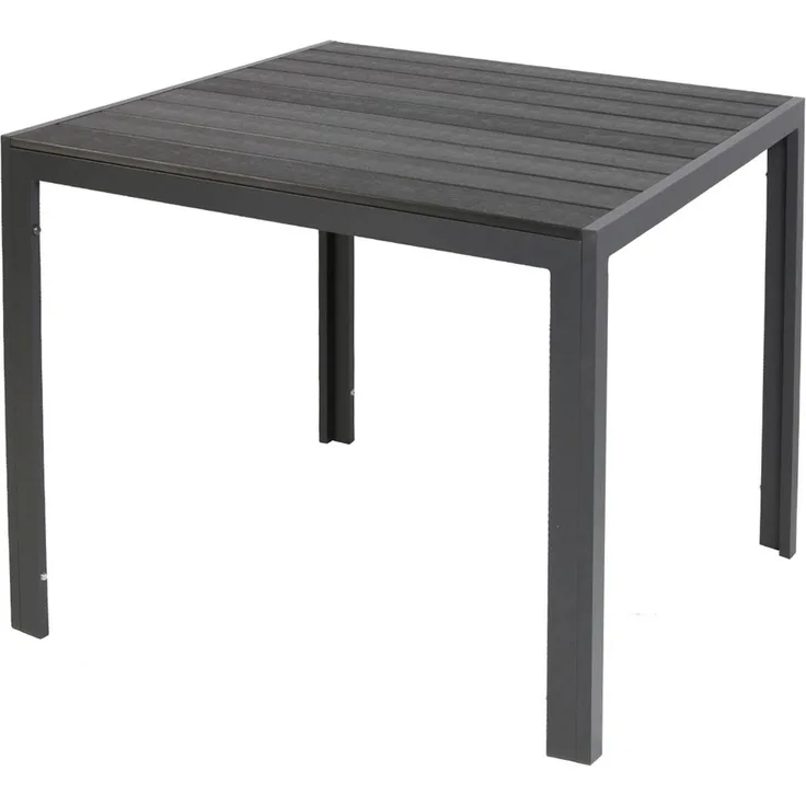 Aluminium Gartentisch Beistelltisch Esstisch Balkontisch Non-Wood Platte 90x90cm