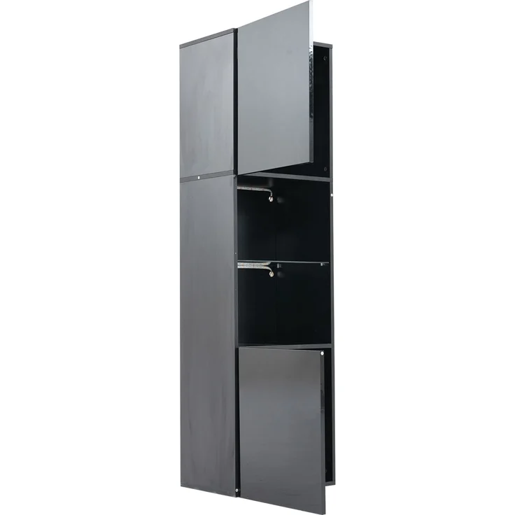 ZUBALIYA Vitrine (45 x 35 x 160 cm), LED - Beleuchtung, Hochglanzoptik, Aufbewahrung für Sammlerstücke, Geschirr und Dekoration, Schwarz – Bild 22