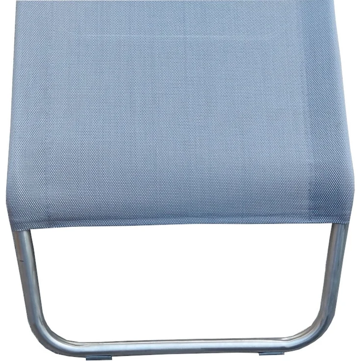 LECO Edelstahl-Kippliege ELEGANCE, Kunststoffgewebe silbergrau, Armlehnen Akazie FSC 100 %, 177x65x109 cm – Bild 4