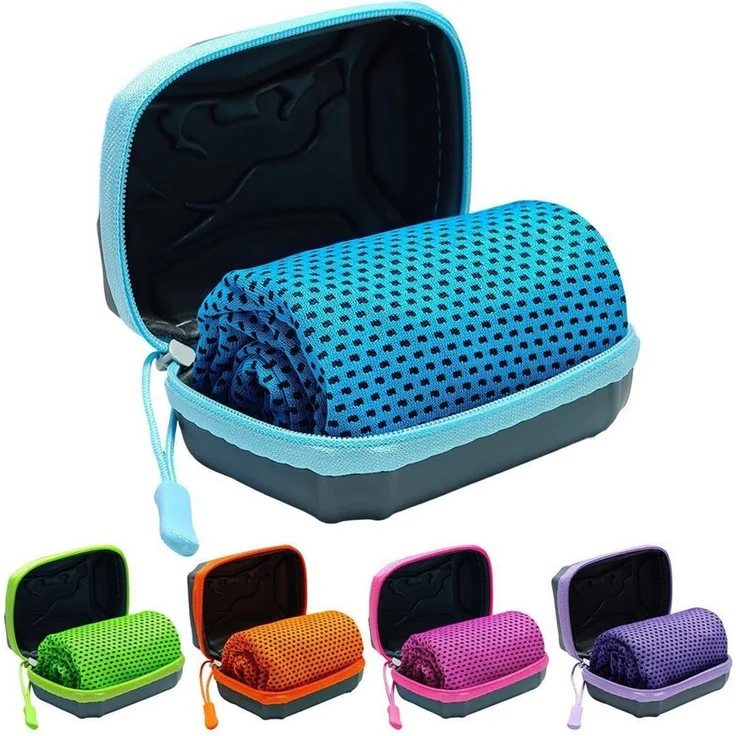 Diwzbyn Sporthandtuch Kühltuch Mit Aufbewahrungsbox,Kühlendes Handtuch, (5-St), Kühltücher Für Den Nacken,Cooling Towel,Schnelltrocknende Kühlhandtuch – Bild 1