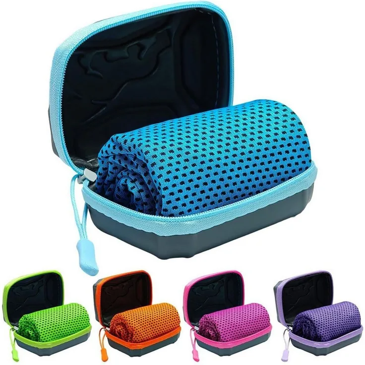 Diwzbyn Sporthandtuch Kühltuch Mit Aufbewahrungsbox,Kühlendes Handtuch, (5-St), Kühltücher Für Den Nacken,Cooling Towel,Schnelltrocknende Kühlhandtuch