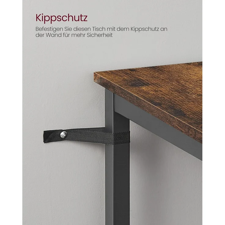 Songmics 'Vasagle' Stehtisch mit stabilem Stahlgestell, vintagebraun-schwarz, 90 x 60 x 60 cm – Bild 8