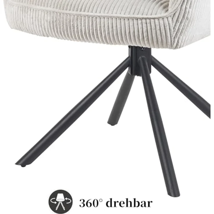 DUBI Möbel Drehstuhl Mika-Ben, Ergonomischer Drehstuhl mit 360°-Funktion, Hellgrau, Textil, 60x87x65 cm – Bild 8