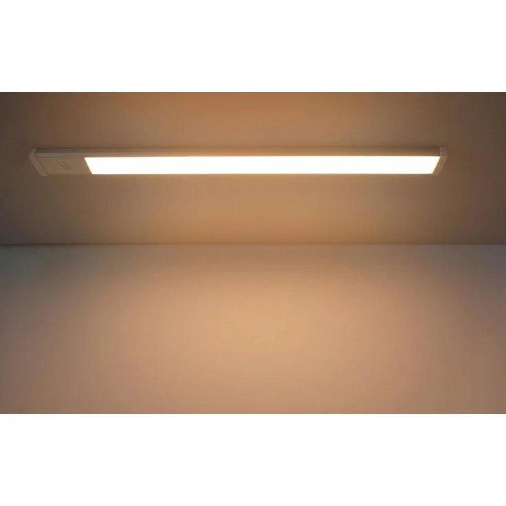 TRANGO LED Unterbauleuchte, Dimmfunktion, 2533 LED Unterbaulampe 4-Stufen dimmbar *SUN* Lichtleiste, Küchenunterbau Beleuchtung 600mm lang 12 Watt 230V in Titan/weiß inkl. Touchdimmer ON/Off Schalter 3000K warmweiß Led Leiste, Aufbauleuchte, Schrankbel... – Bild 1