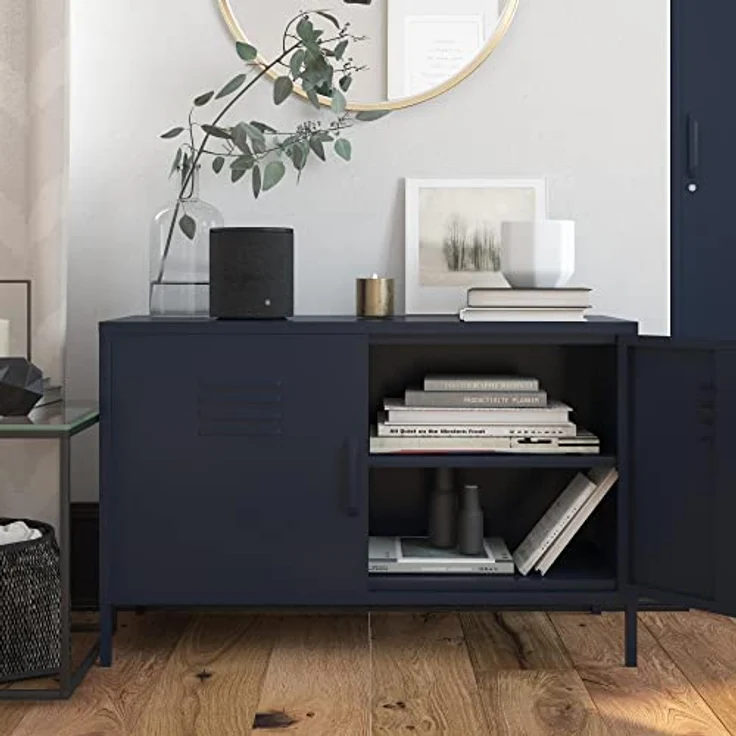 Dorel Home Queer Eye Bradford Metallschrank, Spind, Navy, Einheitsgröße – Bild 9