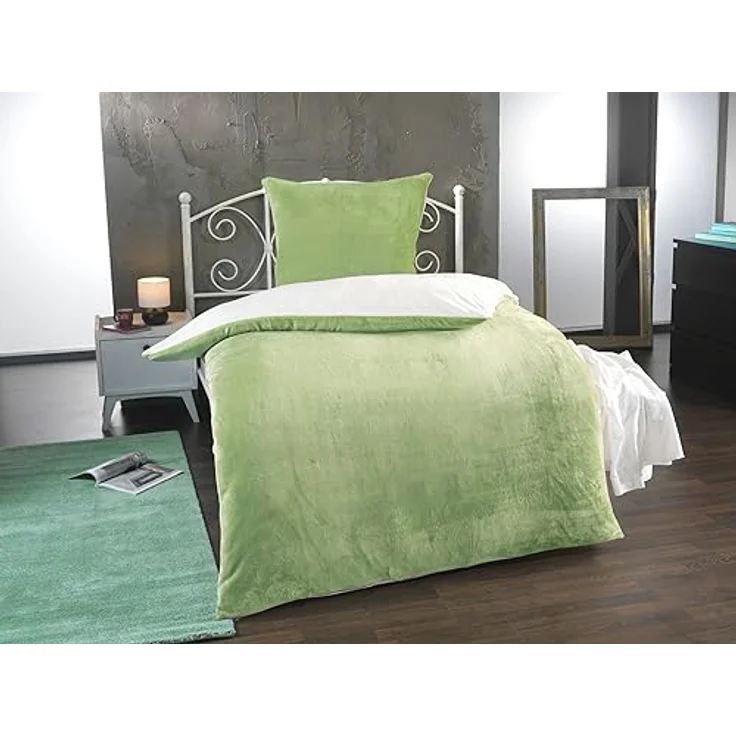 Malika Wendebettwäsche 155x220 + 80x80 cm Cashmere Touch Bettwäsche, atmungsaktiv, Mikrofaser, 2 teilig, Für Allergiker geeignet, pflegeleicht, angenehm weicher Stoff – Bild 8
