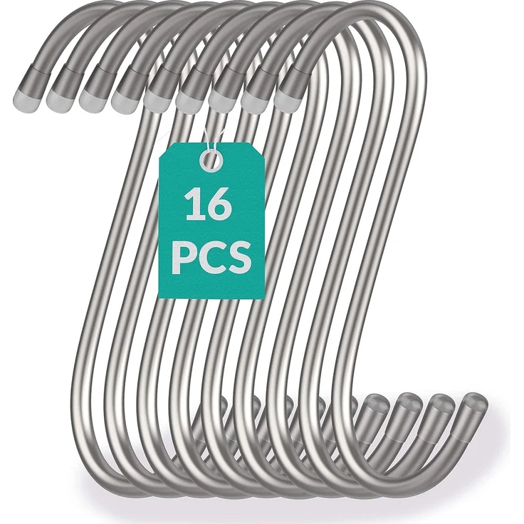 Praknu S-Haken 16 S-Haken Rund 12cm, Küche, Badezimmer, Terrasse, Balkon, Keller, Werkstatt, Garage, (Set, 16-St), Belastbar bis 25kg - 12cm Groß - Rostfreie S-Haken zum Aufhängen – Bild 8
