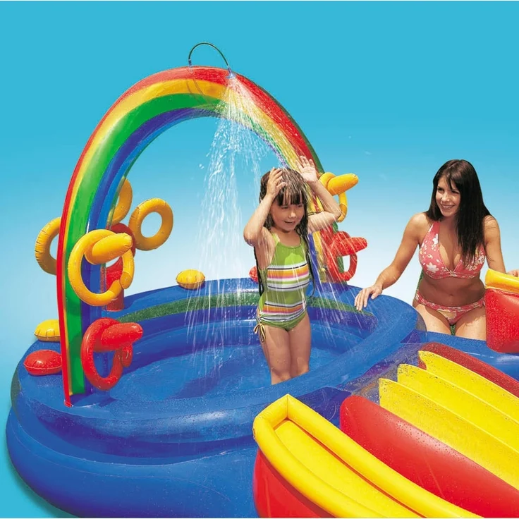 Intex Pool Aufblasbar Rainbow Ring Play Center 297x193 x135 cm 3202797 – Bild 3