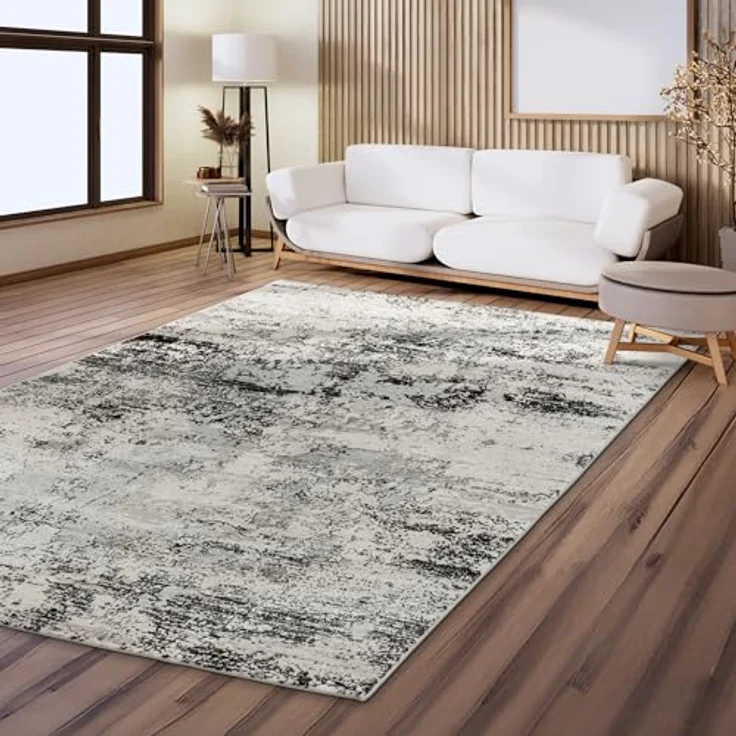 Novel Webteppich Antea, Rechteckig, Schwarz-Beige, 133x190 cm, Pflegeleicht, Antistatisch, Für Fußbodenheizung geeignet, Oeko-Tex® Standard 100 – Bild 3