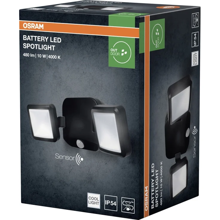 Osram LED-Außenleuchte Battery Spotlight mit Licht- & Bewegungssensor 33,2 cm kaltweiß schwarz – Bild 4