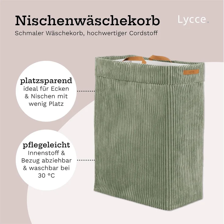 Lycce Wäschekorb Lycce Wäschekorb Cord – faltbar, waschbar & perfekt für Nischen – Bild 2