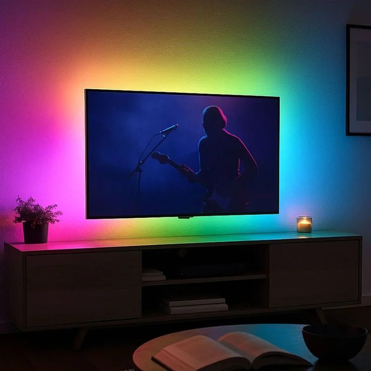 RGBW LED Strip, Fernbedienung, dimmbar, L 300 cm – Bild 3