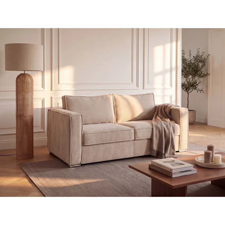 Vente-unique - LORETO - Schlafsofa - Plastik - Kunststoff (PVC) - Beige - 198 x 97 x 90 cm – Bild 2