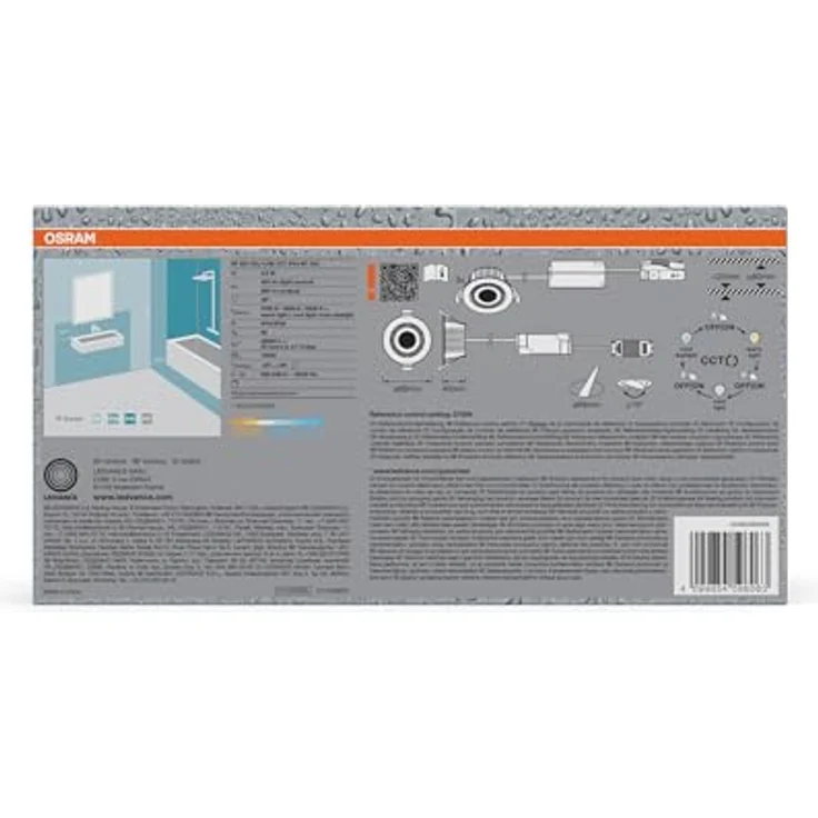 Osram Spot Set LED Einbaustrahler CCT IP44 4,9W Weiß 88mm, 3er Set Badezimmer Click-CCT, 290lm, 2700–6500K – Bild 5