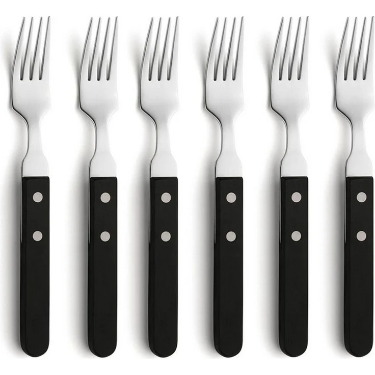 Amefa 'PIZZA' Steakgabel Set 6-teilig, Kunststoff schwarz, 20 cm – Bild 1