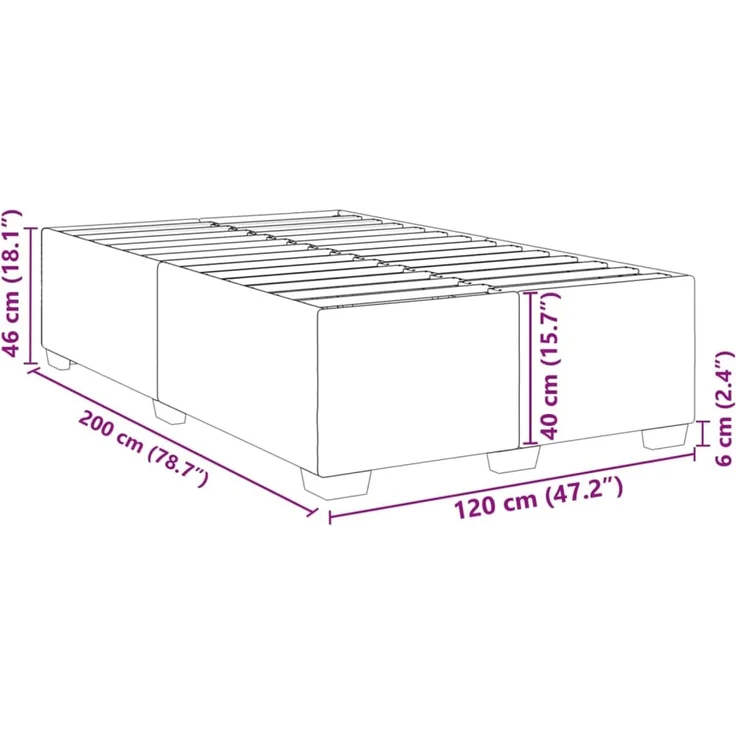 vidaXL Bettgestell ohne Matratze Taupe 120x200 cm Stoff 3284468 – Bild 8