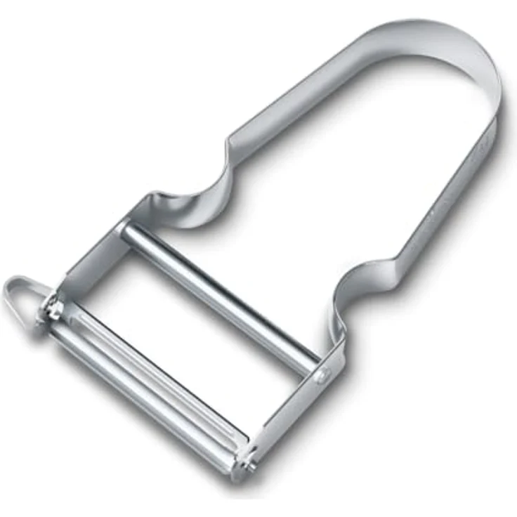 Victorinox STAR Sparschäler, Zweischneidig mit Pendelklinge, Extra Scharf, Metallgriff, Swiss Made – Bild 2