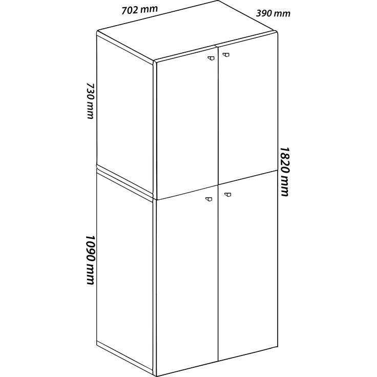 VCM Büroschrank Lona 914115 Buche B. 70 x H. 184 x T. 40 cm – Bild 3