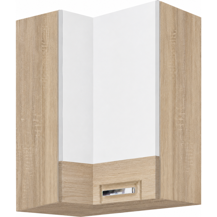 PREMIO 45G – Eckhängeschrank 70 × 40 cm, Beige Hochglanz