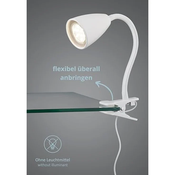 lightling Klemmleuchte Sandra, ohne Leuchtmittel, mit Schnurschalter, flexibel, IP20 – Bild 5