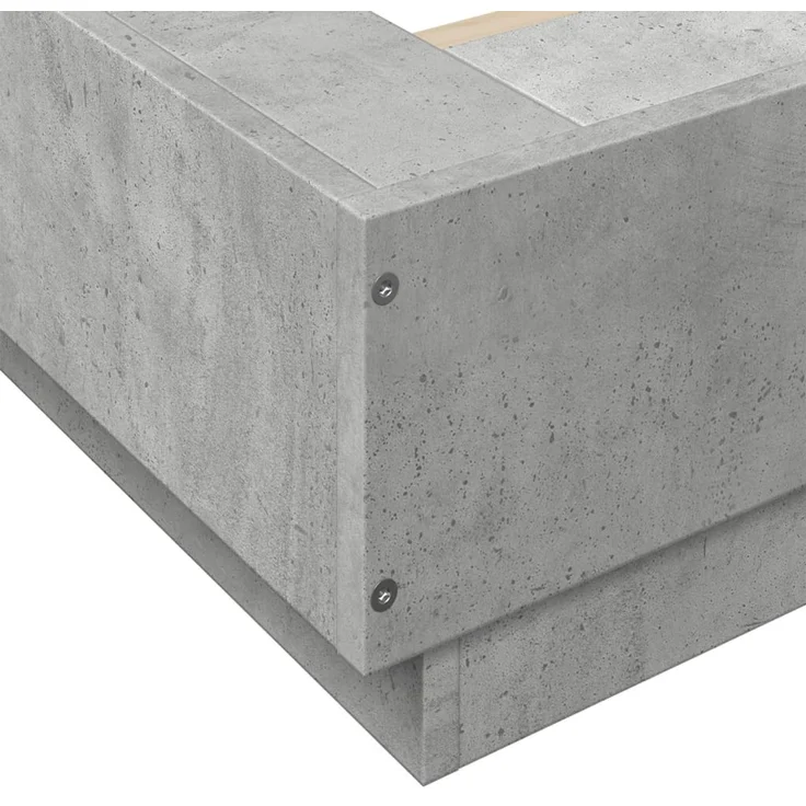 vidaXL Bettgestell Betongrau 90x190 cm Holzwerkstoff 3281241 – Bild 7