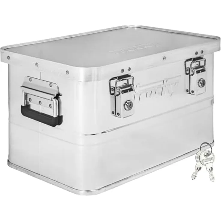Trucky Allzweckkiste Aluminium Box mit Deckel Silber Alukiste 30 Liter Kiste Abschliessbar
